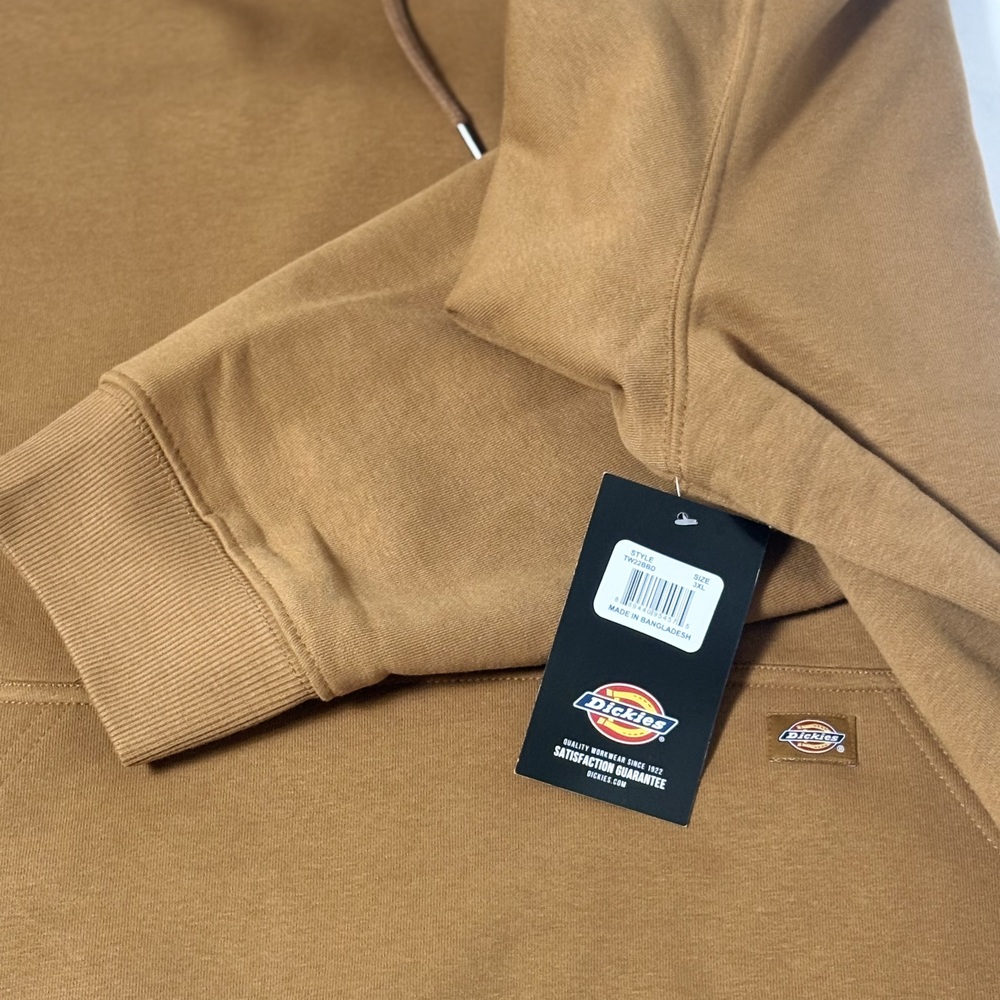 Dickies Men's Pullover Fleece Hoodie Brown Size 3XL Big & Tall Workwear NWT - Picture 6 of 9